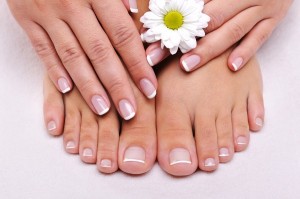 Skincare of a beauty female feet