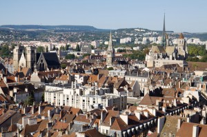 Aerial view of Dijon city in France