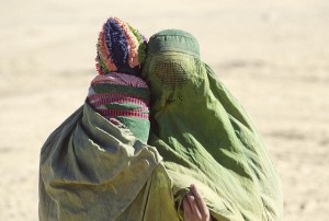 A woman and child at Roghani Refugee Camp in Chaman, a Pakistani border town. Children and young people make up a large percentage of the population at Roghani Refugee Camp